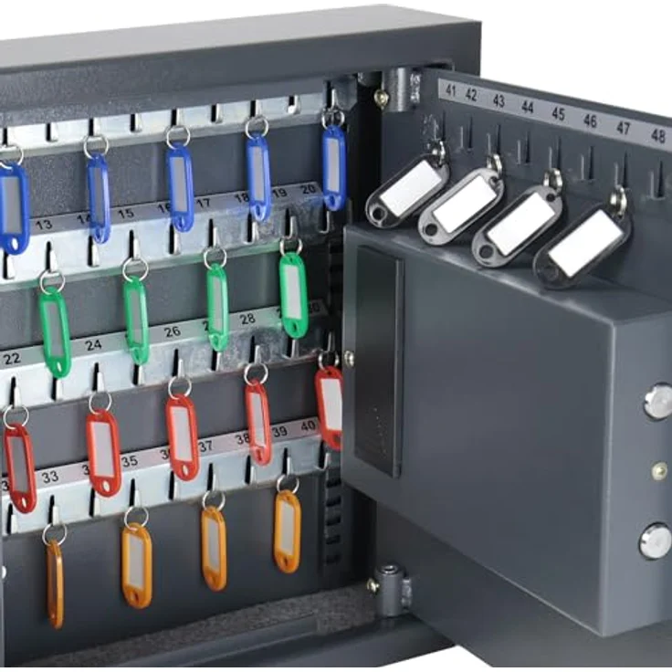 HMF 2048-11 Schlüsseltresor mit Elektronikschloss | 48 Haken | 36 x 30 x 10 cm | Anthrazit – Bild 5