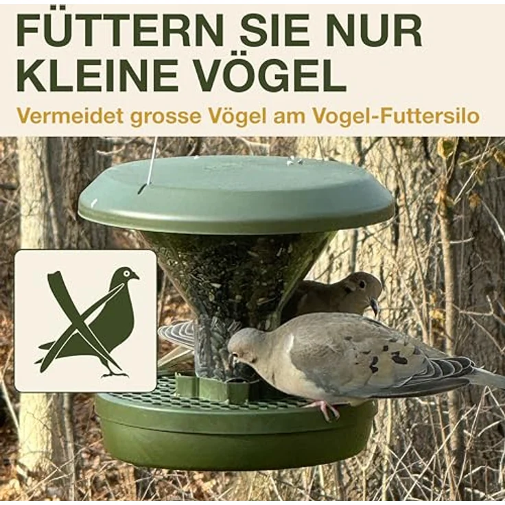 Swissinno Großvogel-Abwehrring für Vogelfutterhaus, Ø 17 cm, schützend und tierfreundlich gegen große Vögel – Bild 3