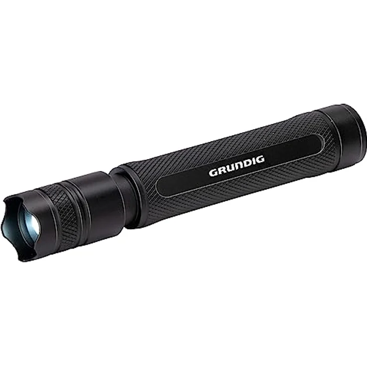 GRUNDIG LED Taschenlampe 160 Lumen - 3,5W - Reichweite 65M - 3 Lichtmodi: Hoch, Niedrig, Pulsierend - Schwarz – Bild 1