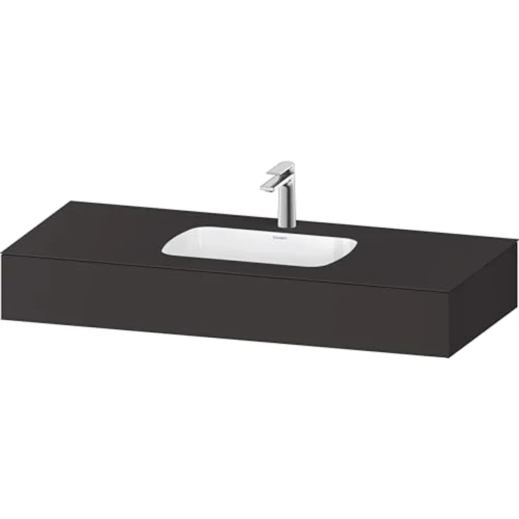 Duravit Qatego Einbauwaschtisch mit Konsole, 1200x550x170mm, sanitärkeramisch, graphit supermatt, inkl. Überlauf