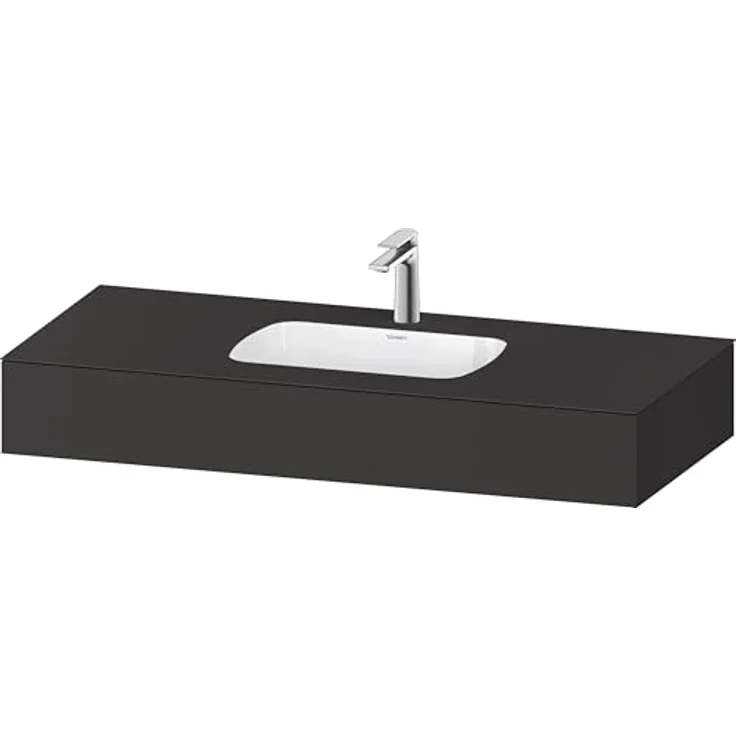 Duravit Qatego Einbauwaschtisch mit Konsole, 1200x550x170mm, sanitärkeramisch, graphit supermatt, inkl. Überlauf – Bild 1