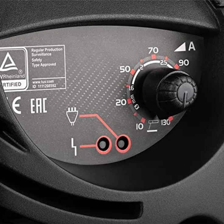 Telwin Force 145 Elektroden-Schweissgerät MMA mit Inverter-Technologie, Set inkl. Transportkoffer, Anschlussgarnitur, Massekabel, Handschild und Schlackehammer – Bild 8