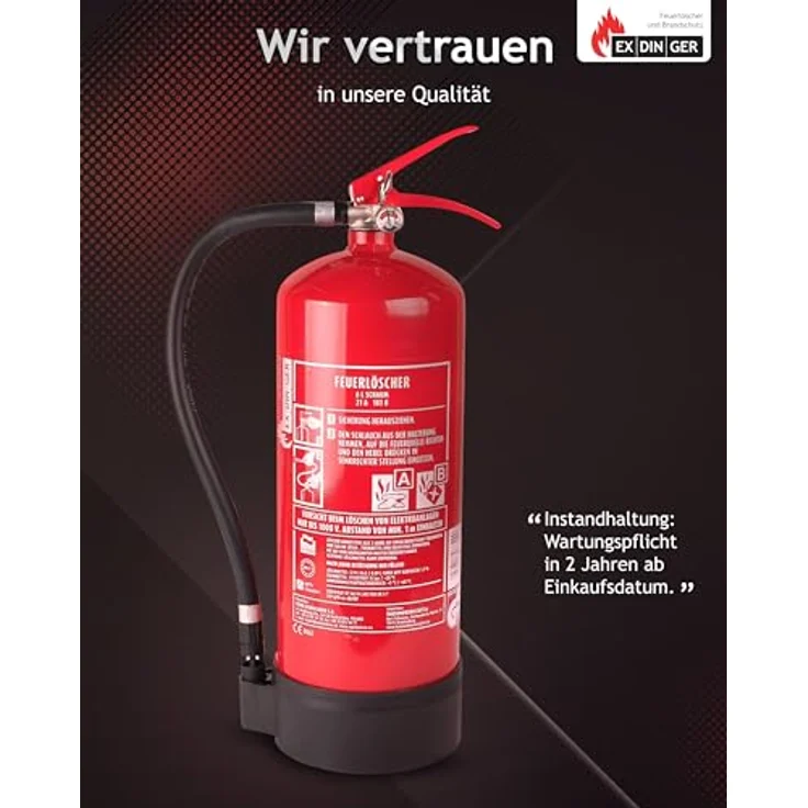 6l Feuerlöscher Schaum AB 6 LE mit Halterung Dauerdrucklöscher - Exdinger – Bild 8
