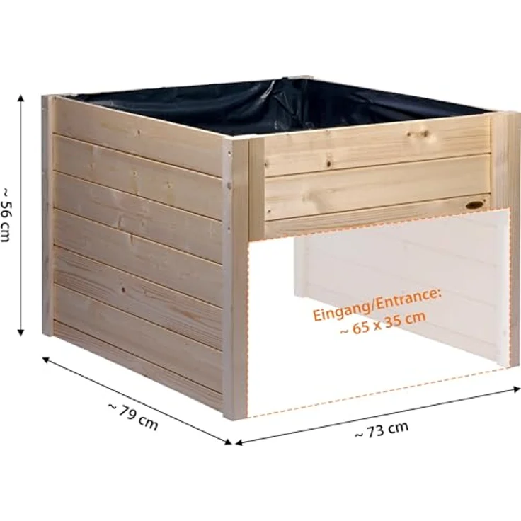 dobar Mähroboter-Garage, BxTxH: 79x73x56 cm, für Mähroboter, mit integriertem Pflanzkasten, natur – Bild 3