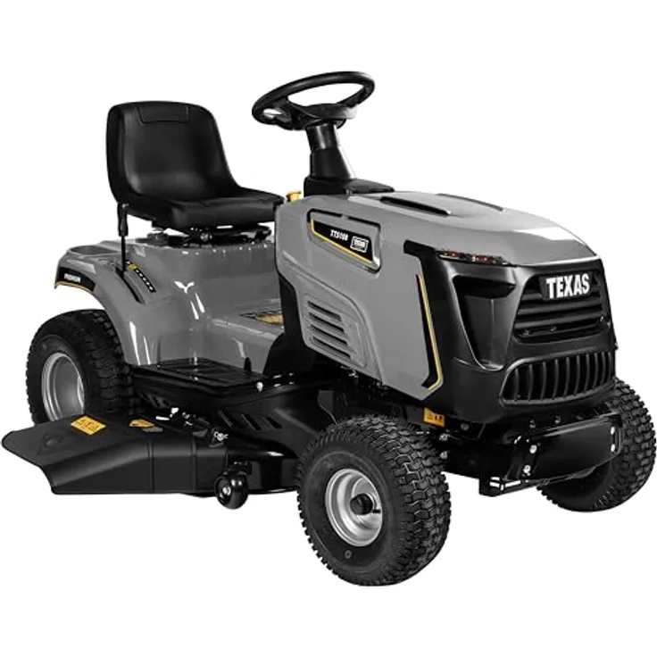 Texas Rasentraktor Premium TTS108, 108 cm Schnittbreite, 452 cc Motor, elektromagnetische Doppelmesser, 7 Schnitthöhen, Seitenauswurf