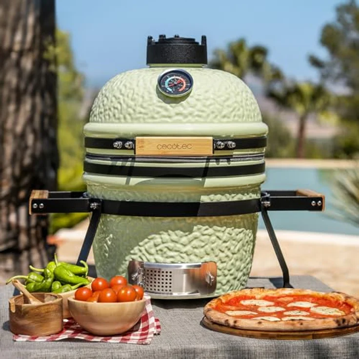 Cecotec Keramikgrill DragonFire 3200, Holzkohlegrill mit 32 cm Durchmesser, für Temperaturen bis 1000 ºC, integriertes Thermometer, hermetische Kammer, Räuchern und Backen – Bild 4