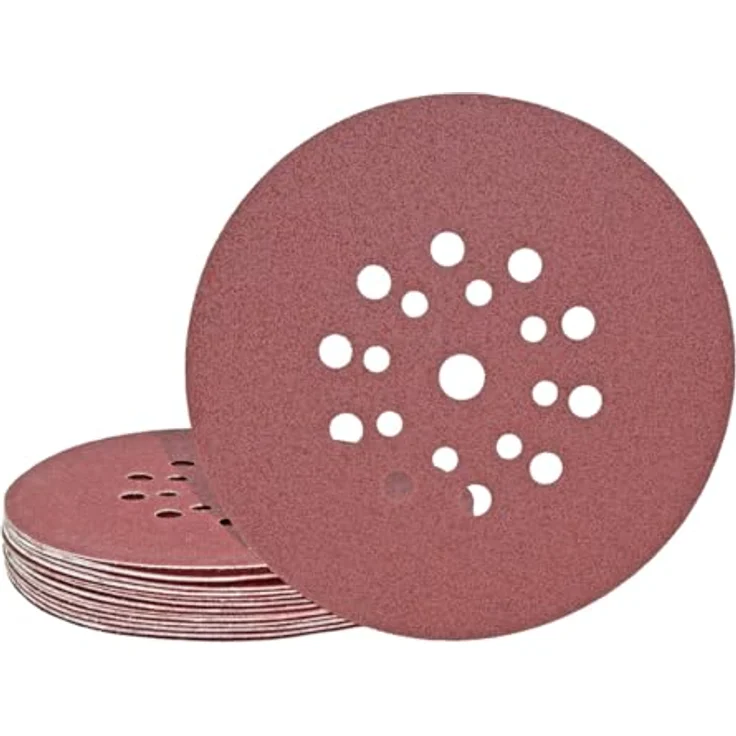 MioTools Fox Klett-Schleifscheiben, 225 mm, 19-Loch, Normalkorund, für Trockenbauschleifer, K24, 10 Stk. – Bild 1