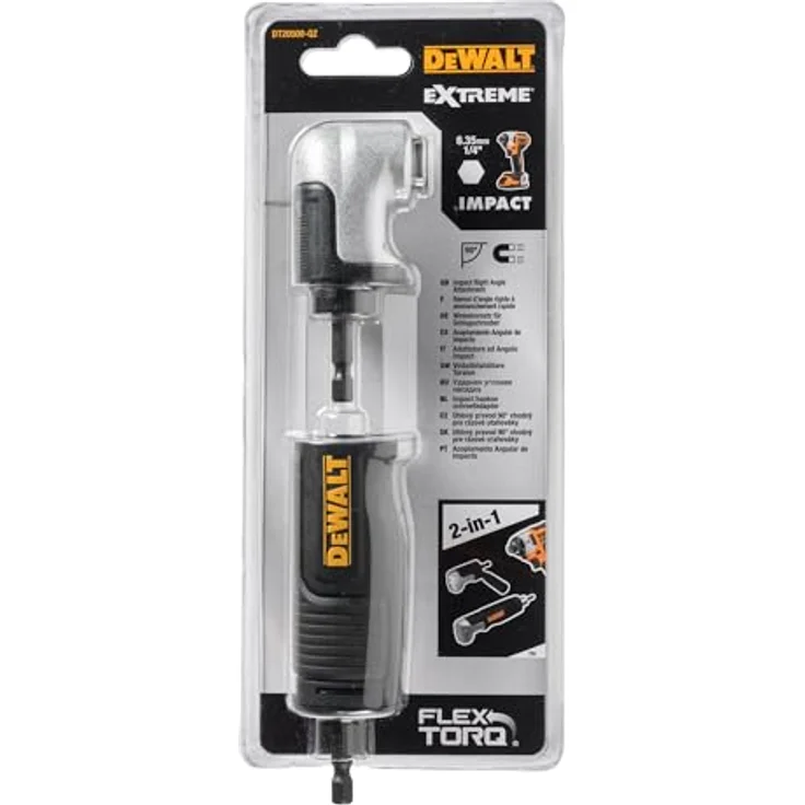 DEWALT Impact Winkelvorsatz für Schlagschrauber DT20500, schlagfest mit bis zu 43Nm Drehmoment, 1/4" Sechskant, schwarz – Bild 3