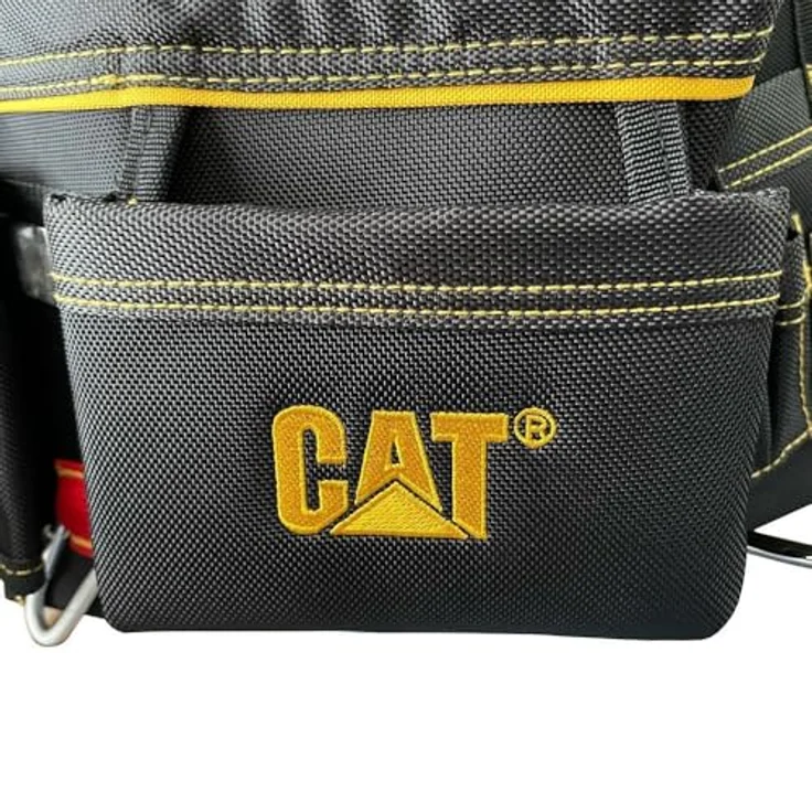 CAT Werkzeugtasche 980568I, unbestückt mit 5 Außentaschen, Hammerschlaufe und elastischen Innenfächern, schwarz – Bild 3
