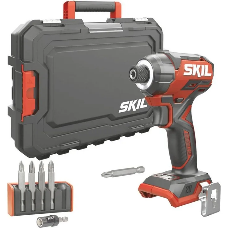 SKIL Akku-Schlagschrauber Skil Akku-Drehschlagschrauber 20V 3225 JA 250Nm, bürstenloser Motor, 3 Drehzahl-/Drehmomentstufen, Gürtelclip, LED-Arbeitsstrahler - blau