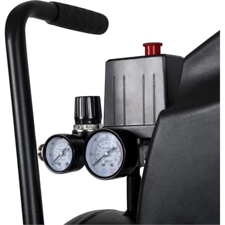 STIER Kompressor LKT 200-8-24, ölfreier Werkstattkompressor mit 1200 W, 8 bar, 24 Liter Tank, 90 l/min Füllleistung, mit Abschaltautomatik, mobil und wartungsarm – Bild 5