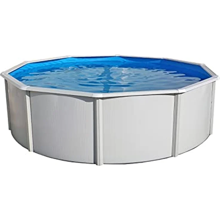 Steinbach Stahlwandpool Set Highline Ø 460 x 132 cm, Pool, Leiter, Skimmer, Einlaufdüse, Schläuche, 012612 – Bild 2