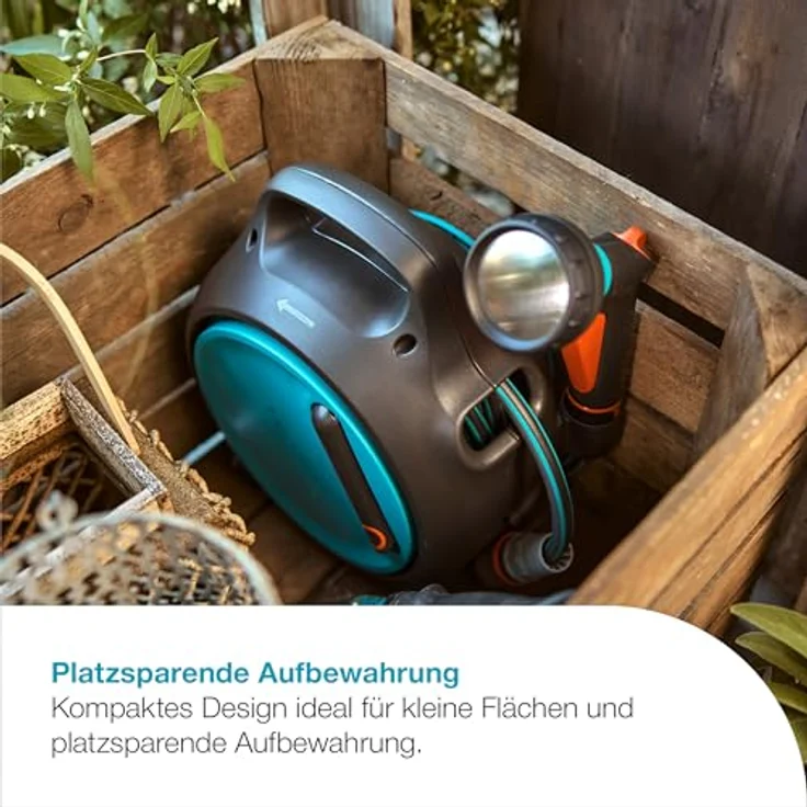 Gardena Mobile Schlauchbox Move, tragbare Schlauchbox mit 10 m Qualitätsschlauch, türkis-anthrazit – Bild 4