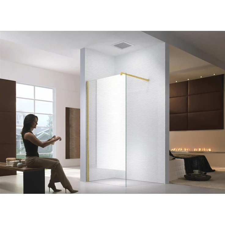 Glaszentrum Hagen Walk-in-Dusche Klarglas 40x200 cm - 10mm ESG-Sicherheitsglas, Aluminium Profil, barrierefreier Einbau