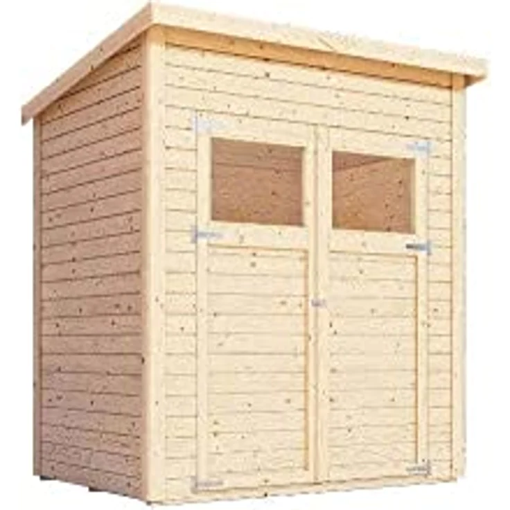 Alpholz Gerätehaus Mollie aus Fichten-Holz | Gartenhaus mit 14mm Wandstärke | Holzhaus inklusive Montagematerial | Geräteschuppen Größe: 191 x 139 cm | Pultdach – Bild 5