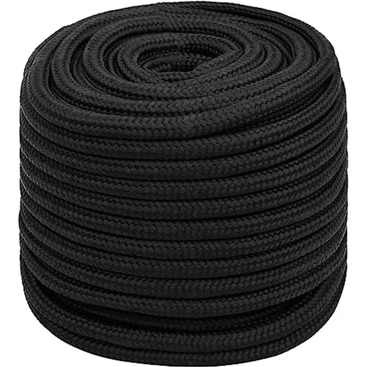 vidaXL Bootsseil Ankerleine Schwarz 18mm 100m Polypropylene - Robuste und witterungsbeständige Festmacher Tauwerk für Boote und Yachten – Bild 1