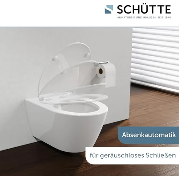 Schütte WC-Sitz Pro 9 Duroplast, Absenkautomatik, Schnellverschluss, weiß, bruchsicher und kratzfest, optimale Passform für Villeroy & Boch Omnia – Bild 4