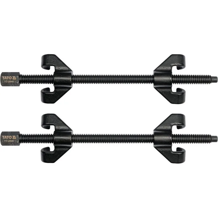 TOYA Spannzwinge 2 x Federspanner YT-2546, (2er-Set), Sechskant, maximale Abstand der Klauen 290 mm, nutzbare Gewindelänge 180 mm, 1/2 Zoll / 21 mm Sechskant, 2 Kg, TOYA