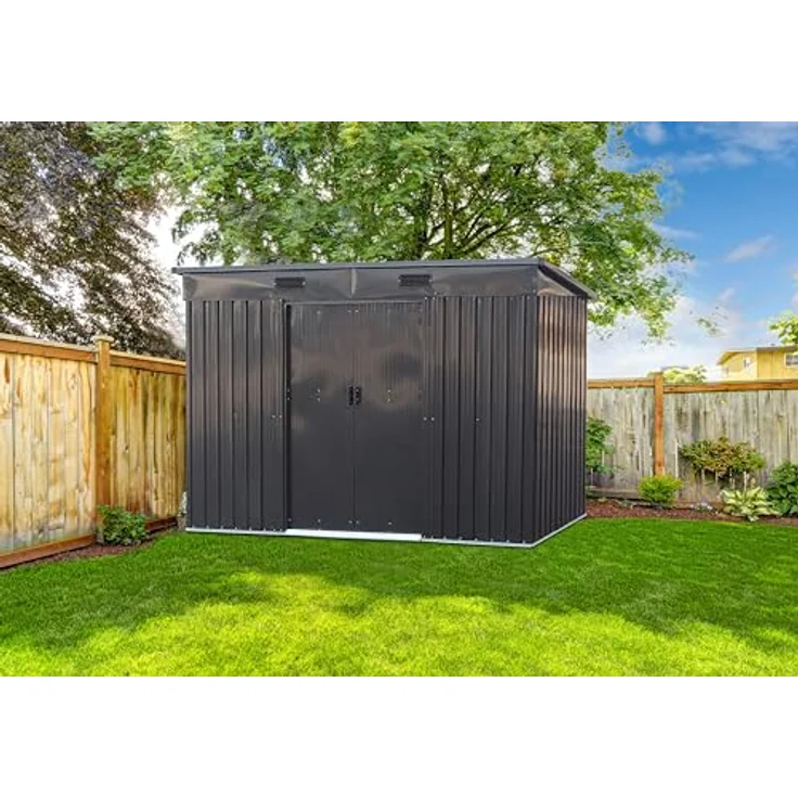 tepro Metallgerätehaus Multi Shed L, anthrazit, Maße: 261 x 132 x 181 cm – Bild 4