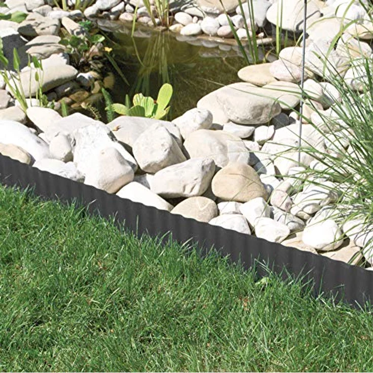 Windhager Rasenkante, Raseneinfassung, Beeteinfassung, Beetbegrenzung, Mähkante, Anthrazit, 500 g/m², 9 m x 20 cm, 06413 - Preisvergleich – Bild 3