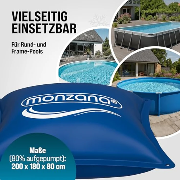 Monzana Poolkissen bis -20°C Winter XL Luftkissen XXL inkl. Seil PVC Doppelnaht Sicherheitsventil Ösen Pool Abdeckung Überwinterung – Bild 4