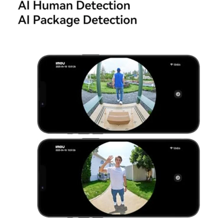 Imou Video-Türsprechanlage Doorbell 3 Kit, 4-MP-QHD mit KI-gestützter Erkennung, wetterfest, Akku, weiß – Bild 6