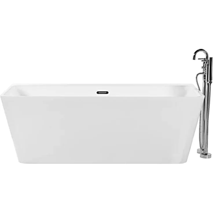 Beliani Badewanne freistehend weiß HASSEL