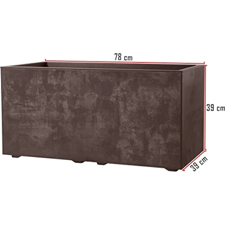 Kreher XL Pflanzkasten Millennium in verschiedenen Formaten und Farben. Tolle Naturstein Optik in Braun oder Anthrazit! Aus robustem Kunststoff! (73 Liter (rechteckig) Braun) - Preisvergleich – Bild 3