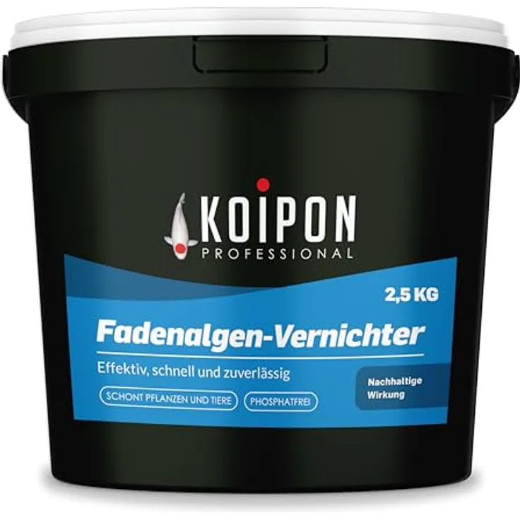 KOIPON Fadenalgen-Vernichter 2,5 kg, phosphatfreier Teich Algenvernichter mit natürlichen Inhaltsstoffen gegen hartnäckige Fadenalgen