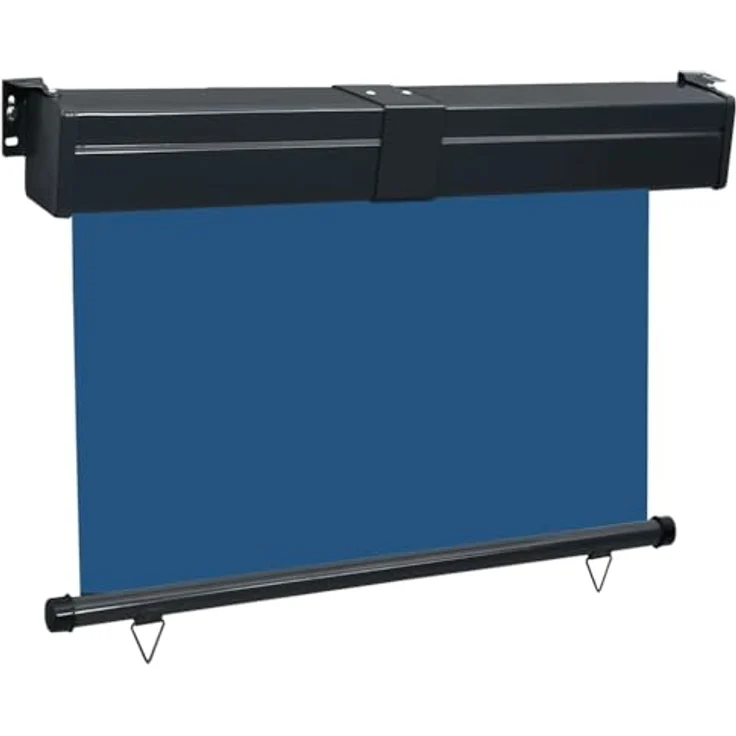 Vidaxl Balkon-Seitenmarkise 120 × 250 cm Blau, UV-beständig, automatisches Zurückrollen, Montage an Wand und Decke – Bild 3