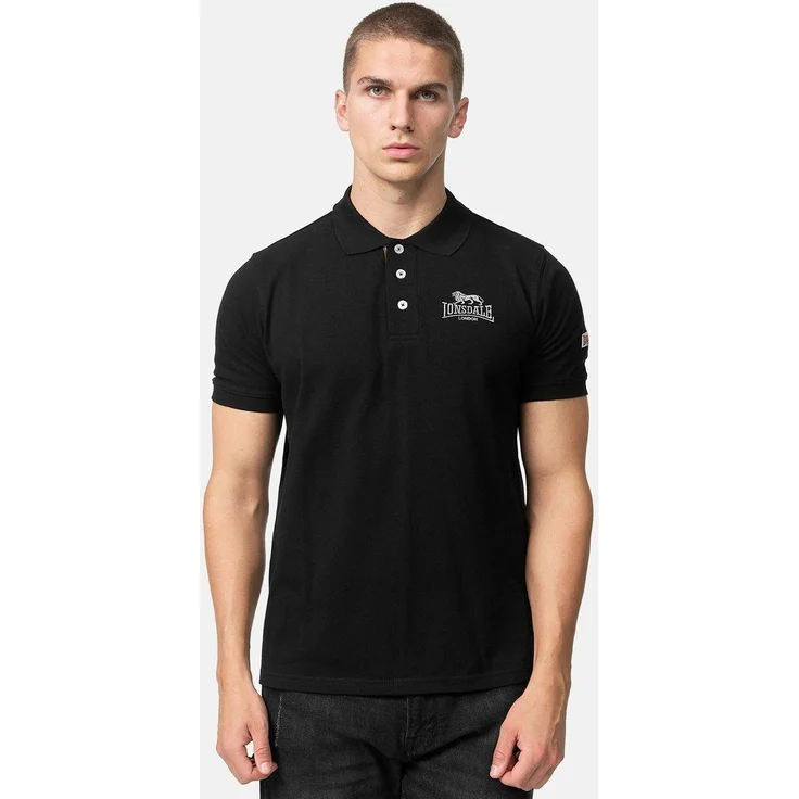 Lonsdale Poloshirt Bruan, reiner Baumwollstoff mit kontrastfarbiger Knopfleiste – Bild 1