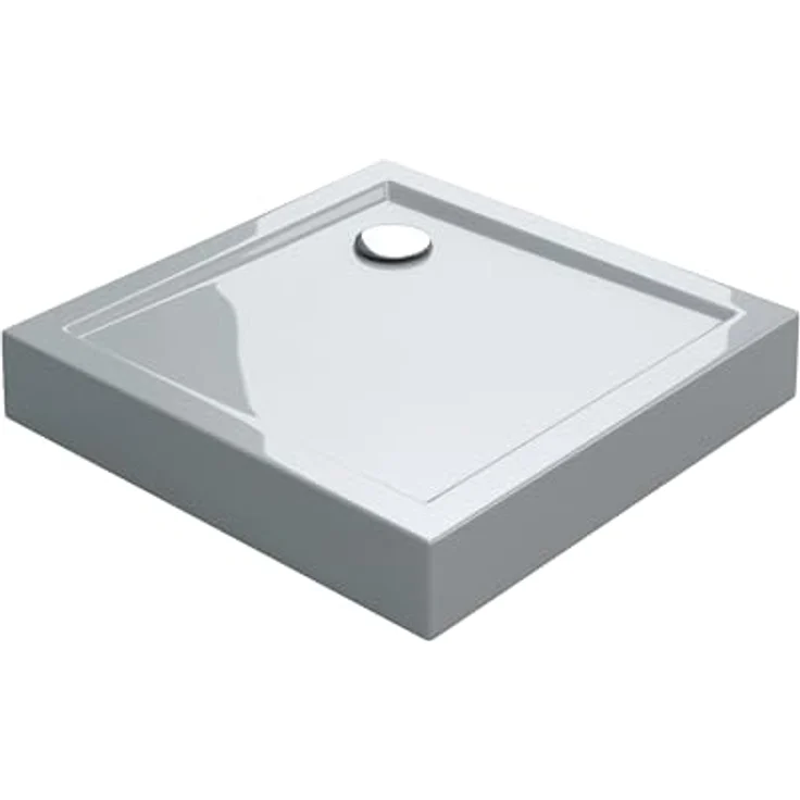 doporro Duschwanne Duschtasse Duschwanne Faro1H Acryl Weiß DIN-Anschlüsse, Quadratisch-ohne Ablaufgarnitur, Sanitäracryl – Bild 2