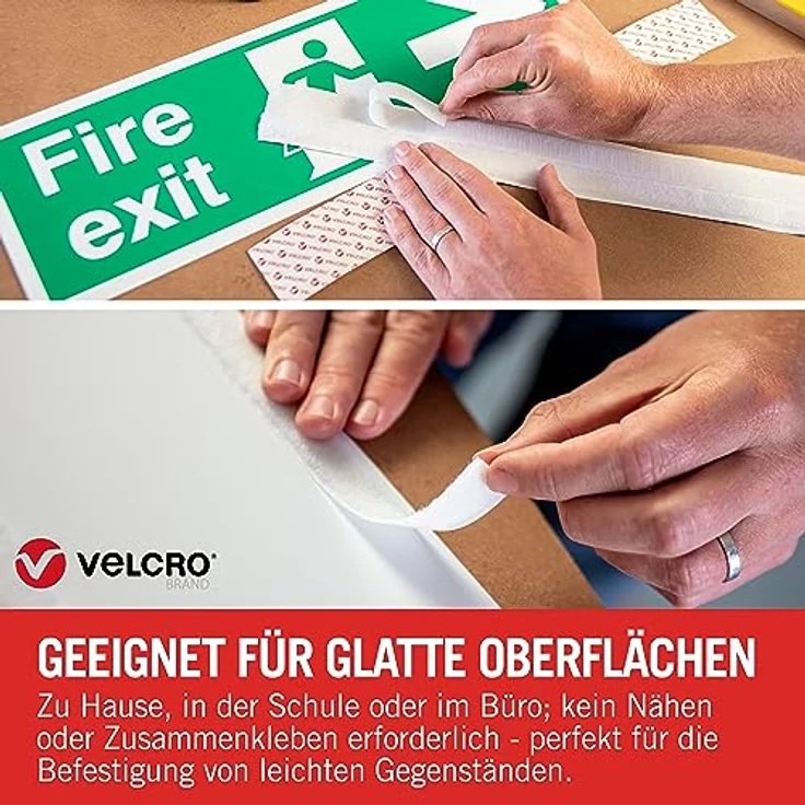 VELCRO VEL-EC60354 Klettband zum Aufkleben Haft- und Flauschteil (L x B) 25000mm x 20mm Weiß 25m - Preisvergleich – Bild 6