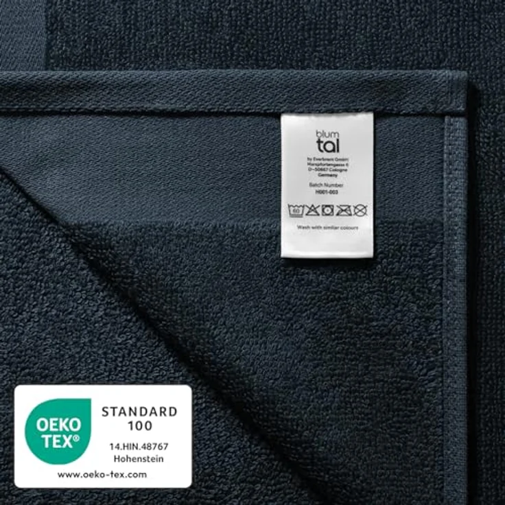Blumtal Saunatuch 80x200 cm, Dunkelblau, Oeko-Tex® Standard 100, 100% Baumwolle, Pflegeleicht, Ideal für Wellness und Freizeit – Bild 7