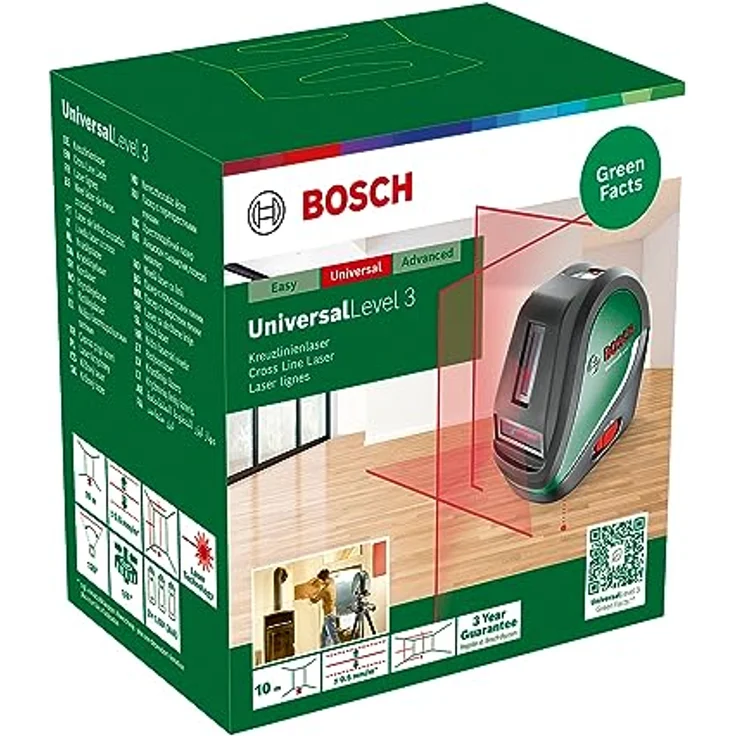BOSCH Kreuzlinienlaser Universallevel 3, (1 St) - Präzises Messgerät mit hoher Genauigkeit – Bild 3