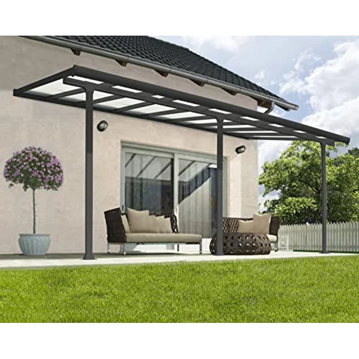 Palram Canopia Feria Terrassenüberdachung, Grau, 546 x 295 x 305 cm – Bild 4