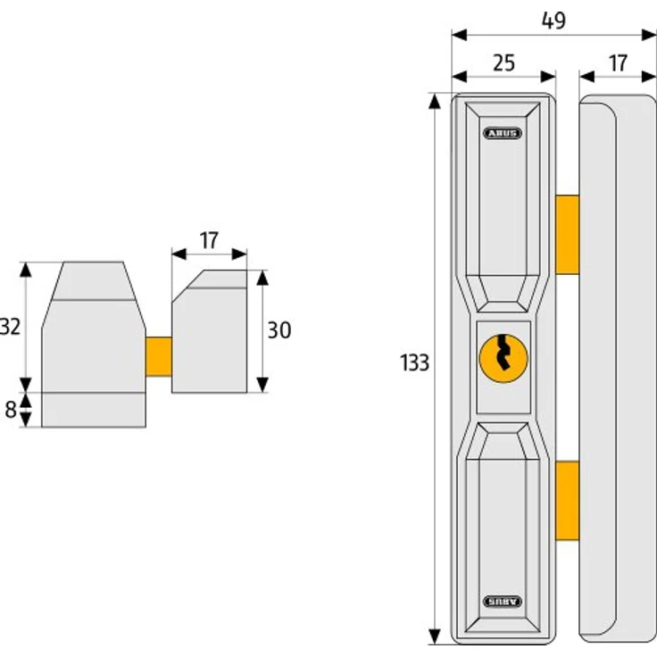 ABUS Dachfenstersicherung DF88 W Fb:weiss Schl:AL 0145 -2ES- – Bild 4