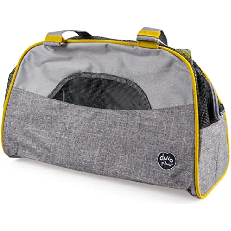 DUVO+ Paris Pet Bag Casual, Tiertransporttasche für Katzen bis 7 kg, grau, mit abnehmbarem Kissen und Sicherheitsgurt