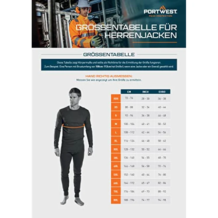 Portwest Hi-Vis Warnschutz 3-in-1 Pilotjacke, Orange/Marine, Größe L – Bild 3