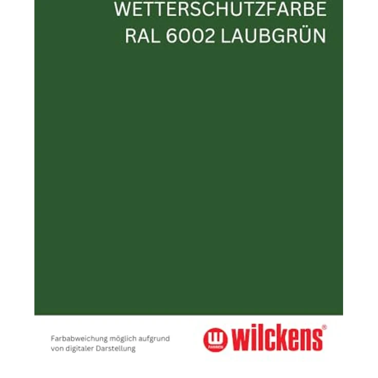 Wilckens Wetterschutzfarbe, RAL 6002, Laubgrün 2,5l Innen & Außenbereich – Bild 2