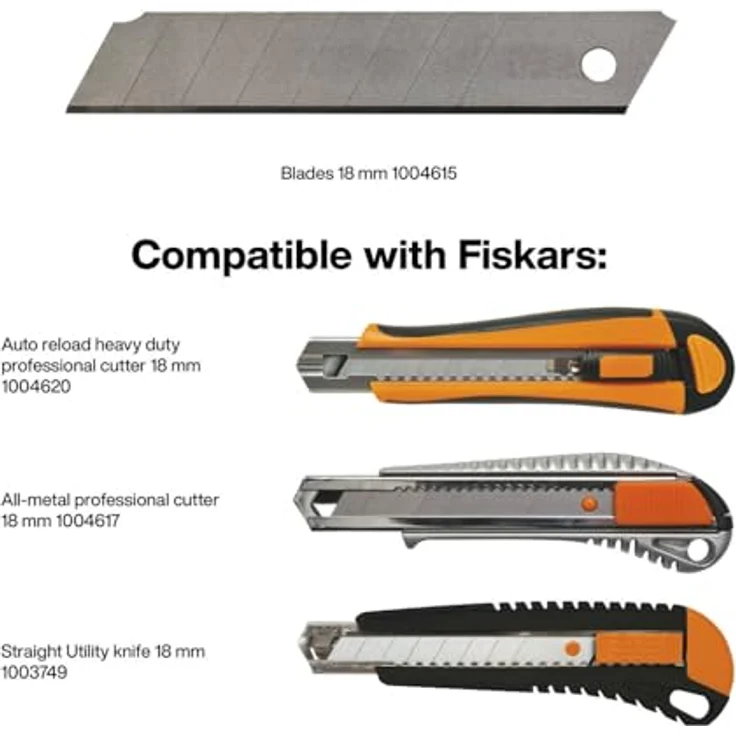 Fiskars Cutter Cuttermesser 18 mm 10 Ersatzklingen – Bild 2