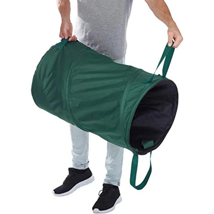 Relaxdays, grün Laubsack selbstaufstellend, 2er-Set, Gartenabfallsack Pop-Up, 120 L, Gartensack selbststehend, 44 cm – Bild 8
