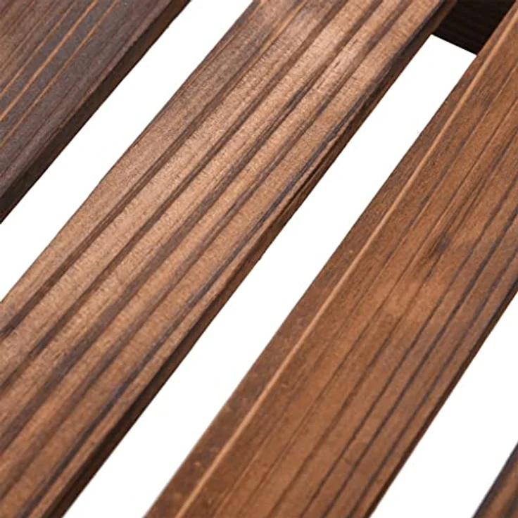 vidaXL Blumenständer, Pflanzständer 110x25x96 cm Massivholz Tanne, Karbonisiertes Braun – Bild 8