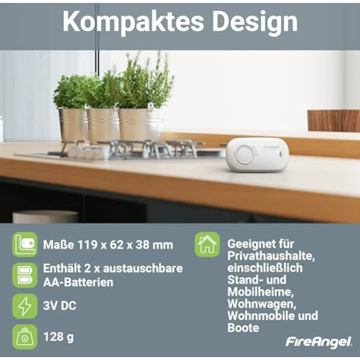 FireAngel FA3313-EUX10 Kohlenmonoxid-Melder batteriebetrieben detektiert Kohlenmonoxid – Bild 6