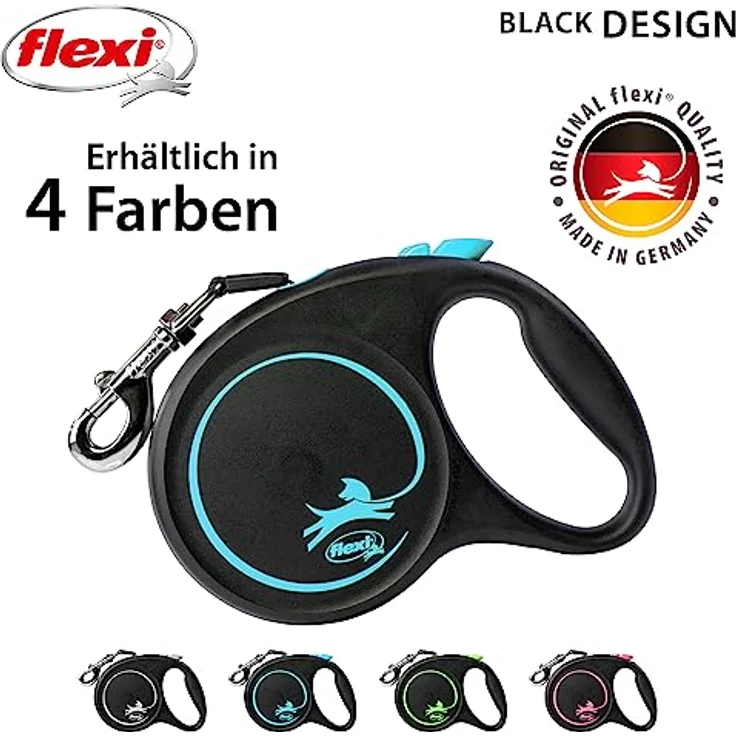 flexi Rollleine Design - Schwarz/Blau, Large – Bild 4