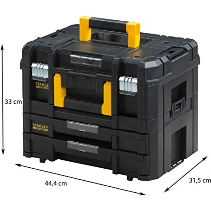 Stanley FatMax Pro-Stack Werkzeugkoffer Combo(21,5L Fassungsvermögen, mit 2 Schubladen und Organizern für Kleinteile, mit Metallschließen, mit herausnehmbaren Innenteilern) FMST1-71981 – Bild 3