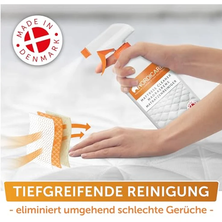 Nordicare Matratzenreiniger Spray für Matratze und Bettwäsche Allzweckreiniger (Matratzen Reinigungsmittel, Bettreiniger, Geruchsentferner) – Bild 2