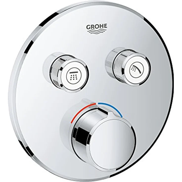 Grohe SmartControl UP-Brausearmatur, 2 Ventile, Rund, Chrom, glänzend, mit SmartControl Technologie und QuickFix Montage – Bild 1