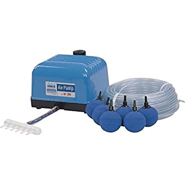 Aqua Forte Belüfterpumpenset V 30 mit 25 m Schlauch- 6 Kugeln 50 mm – Bild 2