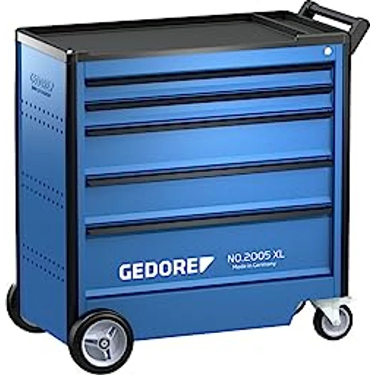 Gedore Werkzeugwagen 2005 XL, 5 Schubladen mit Vollauszug, korrosionsbeständig und kratzfest, GEDORE blau – Bild 4